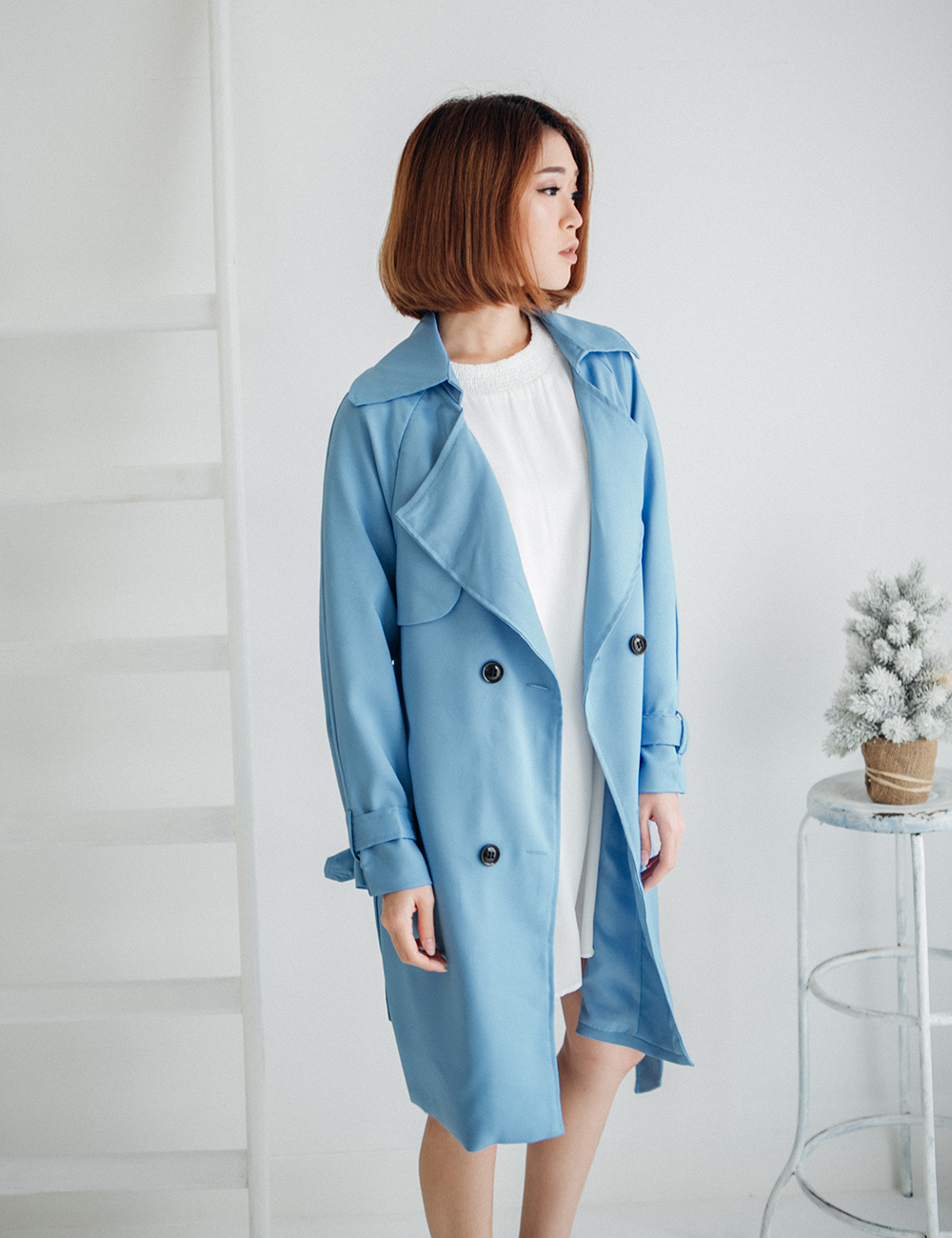 Yuan Market - 80's Funnel Trench Coat