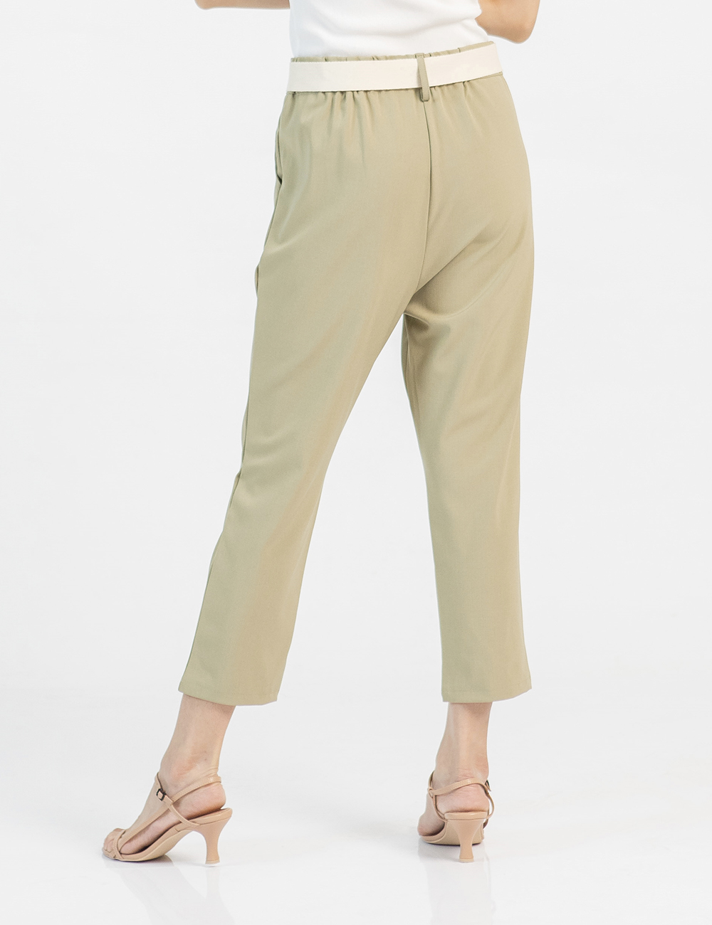 Yuan Market - Straight Leg Belted Suit Trousers